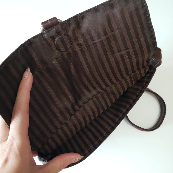 Jack Georges Brown Genuine Leather Crossbody Purse with adjustable strap - Picture 13 of 14